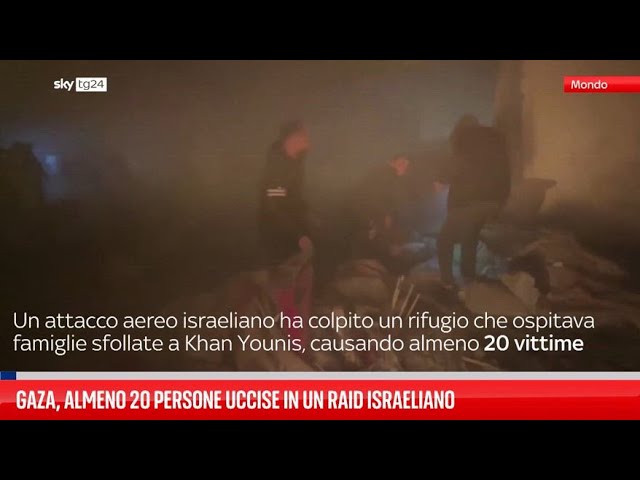 ⁣Gaza, almeno 20 persone uccise in un raid israeliano