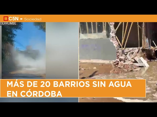 ⁣CÓRDOBA: MÁS de 20 BARRIOS SIN AGUA tras un DERRUMBE