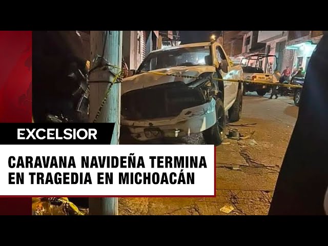 ⁣Camioneta arrolla caravana navideña en Michoacán; mueren dos personas