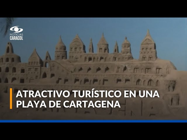 ⁣Castillo de arena, el atractivo turístico que se roba las miradas en playa de Cartagena