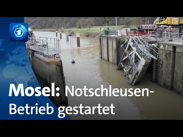 ⁣Nach Schiffsunfall auf der Mosel sind Notschleusungen gestartet