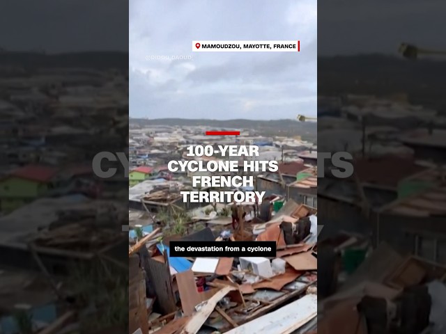 ⁣100-year cyclone hits French territory