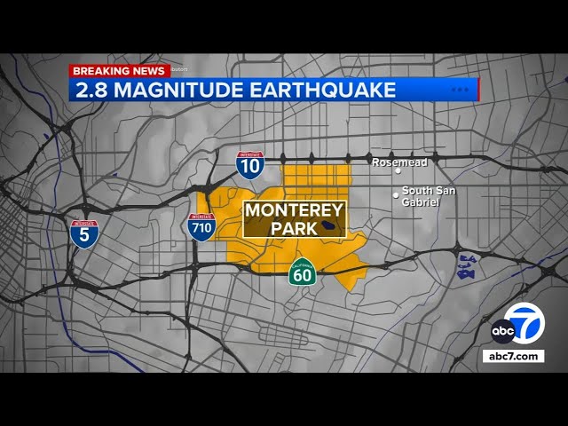 ⁣Magnitude 2.8 earthquake rattles Monterey Park area, USGS says