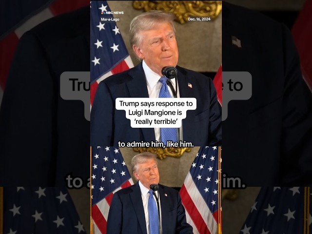 ⁣Trump says response to Luigi Mangione is 'really terrible'