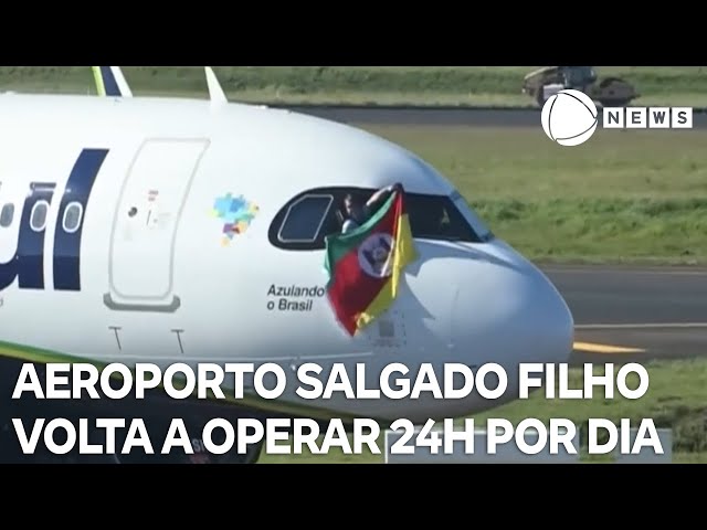 ⁣Aeroporto Salgado Filho volta a operar 24 horas por dia