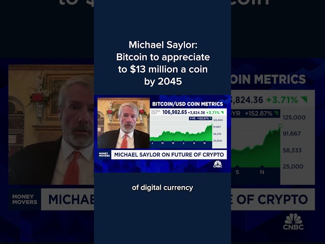 ⁣Michael Saylor: Bitcoin to appreciate to $13 million a coin by 2045