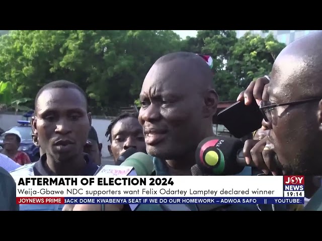 ⁣Weija-Gbawe NDC supporters want Felix Odartey Lamptey declared winner | Joy News Prime (12-12-24)