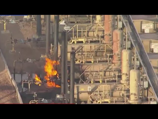 ⁣Fire seen at oil and gas facility near Windsor