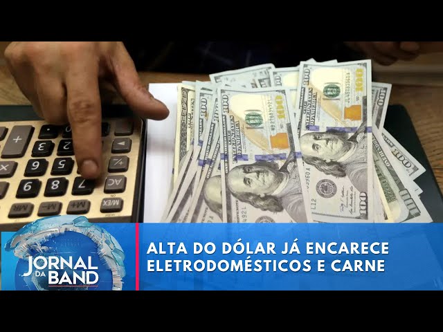 ⁣Alta do dólar já encarece eletrodomésticos e carne | Jornal da Band