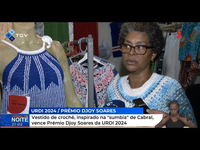 ⁣Vestido de crochê, inspirado na "sumbia" de Cabral, vence Prémio Djoy Soares da URDI 2024