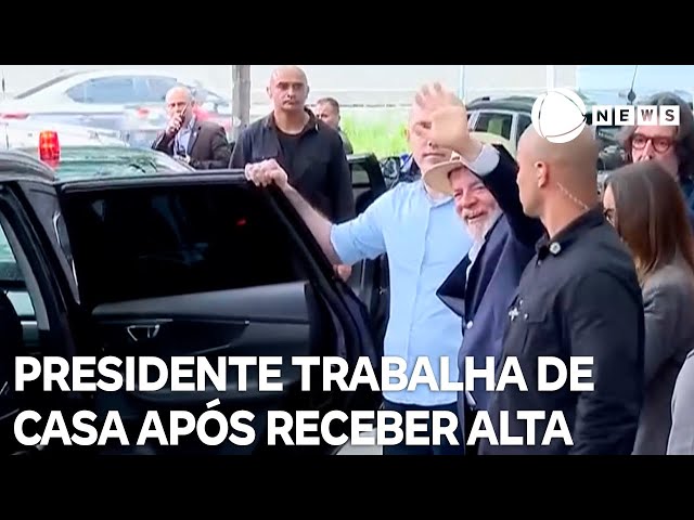 ⁣Presidente Lula trabalha de casa após receber alta hospitalar