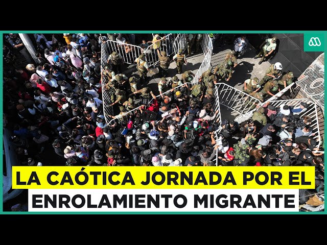 ⁣Enrolamiento de migrantes: La caótica jornada en el Barrio Meiggs