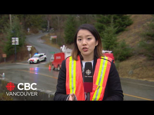 ⁣Search continues for missing person after B.C. mudslide washed away home