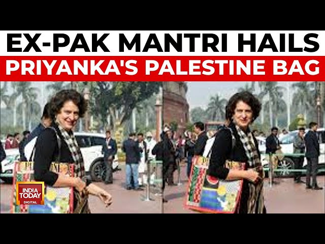 ⁣Former Pakistan Minister Hails Priyanka Gandhi's Palestine Bag in Parliament | India Today