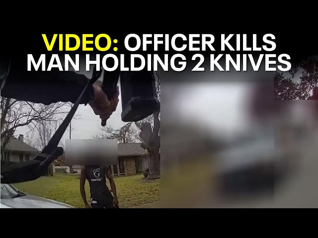 ⁣Video shows DeSoto officer shoot, kill man armed with 2 knives