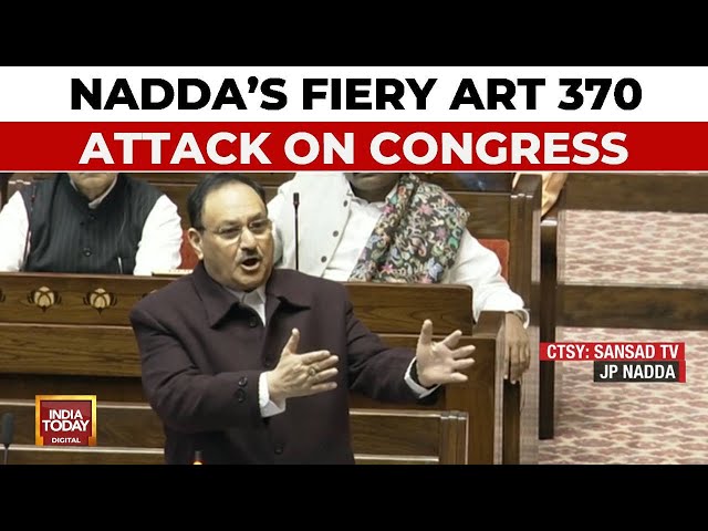 ⁣Rajya Sabha Constitution Debate: JP Nadda Slams Congress, Says 'Cong Forced 1 Nation 2 Samvidha