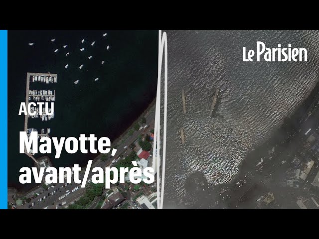 ⁣Mayotte avant/après le passage du cyclone Chido