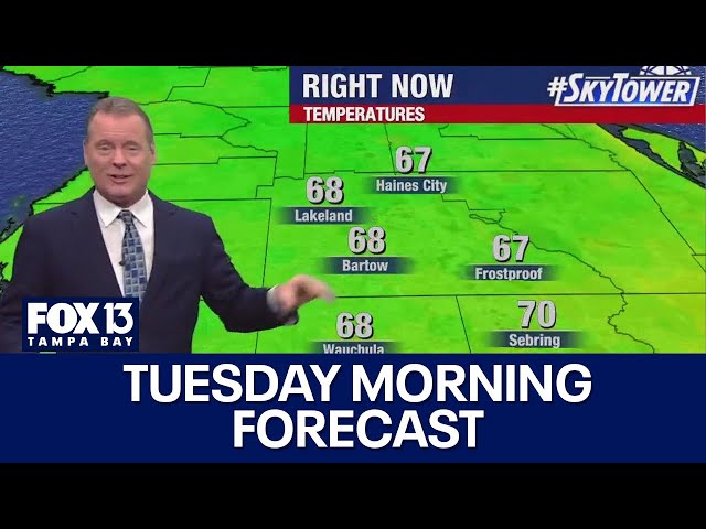 ⁣Tampa weather | Tuesday morning forecast