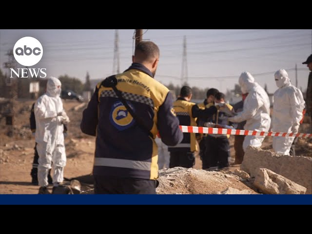 ⁣Syrians uncovering 'massive' graves could find 100,000 bodies, NGO says