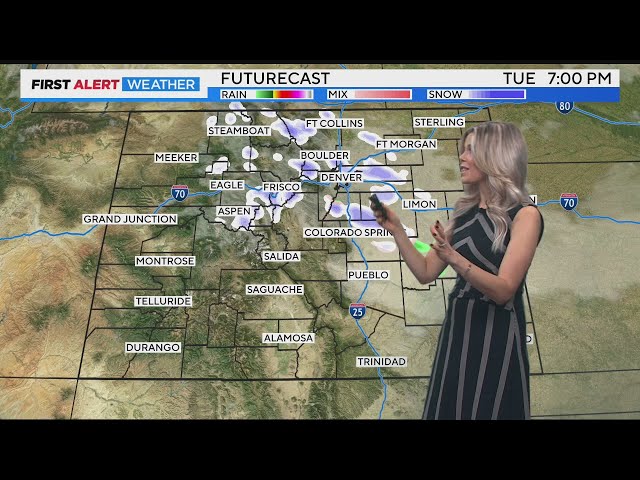 ⁣Quick blast of snow moves out quickly, then major warm up coming for Colorado