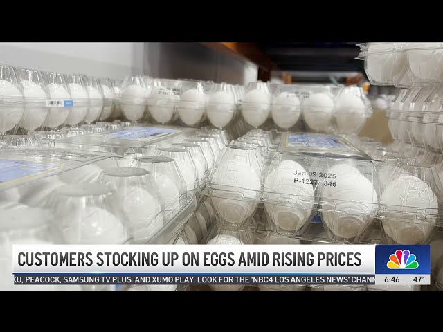 ⁣Customers stocking up on eggs amid rising prices