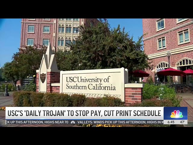 ⁣USC's 'Daily Trojan' to stop pay, cit print schedule