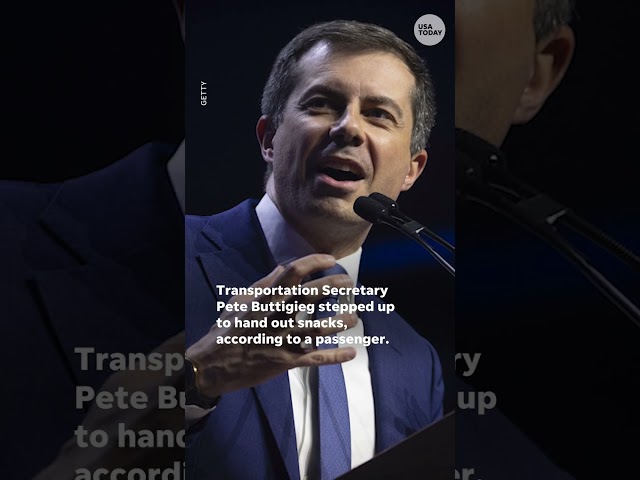 ⁣Buttigieg tries out new career on delayed flight | USA TODAY