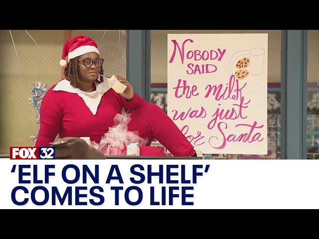 ⁣Chicago principal brings 'Elf on a Shelf' to life for students