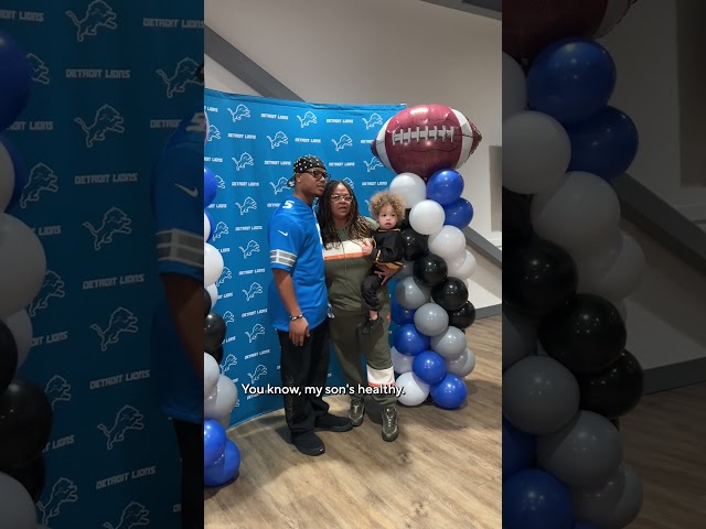 ⁣Detroit Lion RB David Montgomery injury check-in, community coat drive