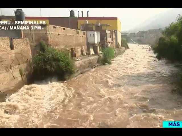 ⁣Aumento del caudal del río Rímac amenaza a Chaclacayo y Chosica