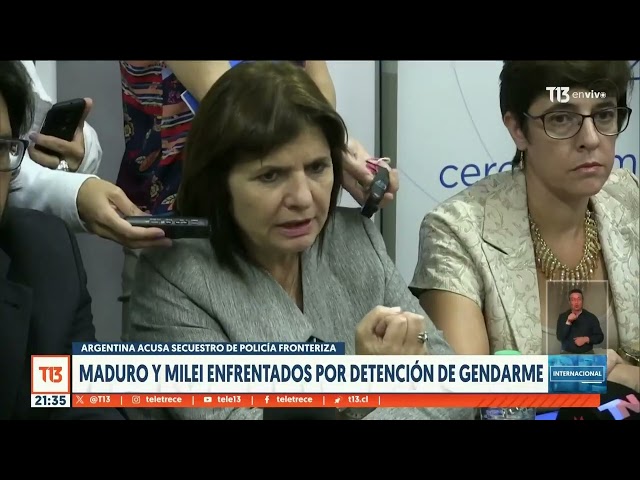 ⁣Maduro y Milei enfrentados por detención de gendarme