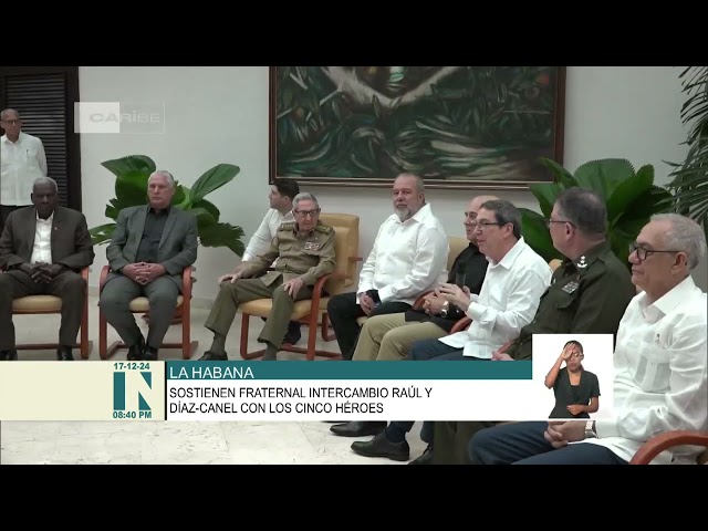 ⁣Sostienen Raúl y Díaz-Canel fraternal encuentro con los Cinco Héroes