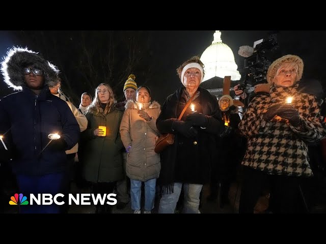 ⁣Community holds vigil for Madison shooting victims