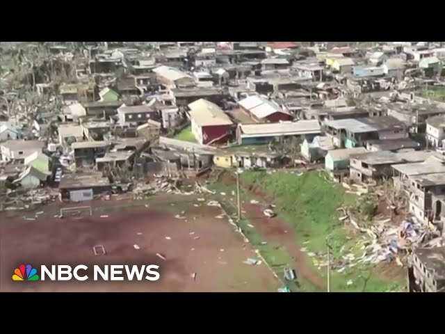 ⁣Cyclone Chido leaves communities destroyed while thousands wait for aid on island of Mayotte