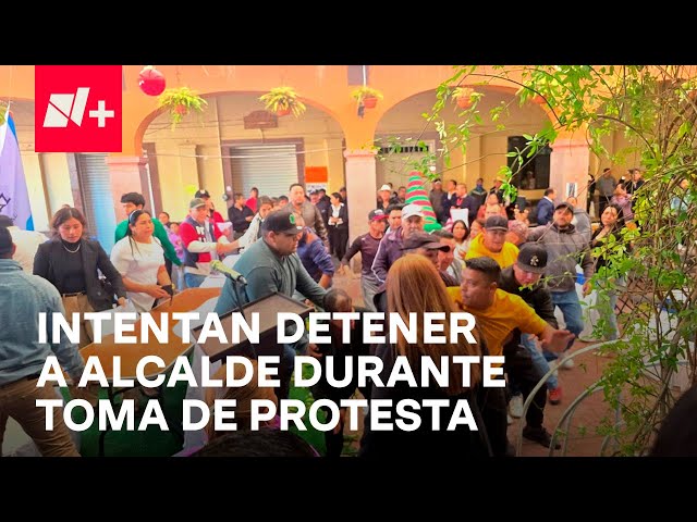 ⁣Operativo Enjambre: Alcalde Mexiquense rinde protesta, intentan detenerlo, pero logra escapar