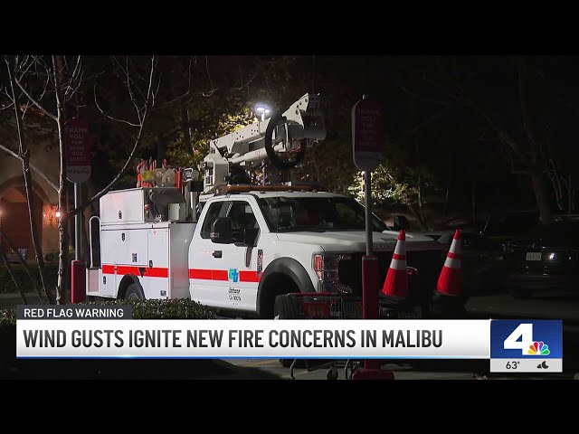 ⁣Wind gusts ignite new fire concerns in Malibu