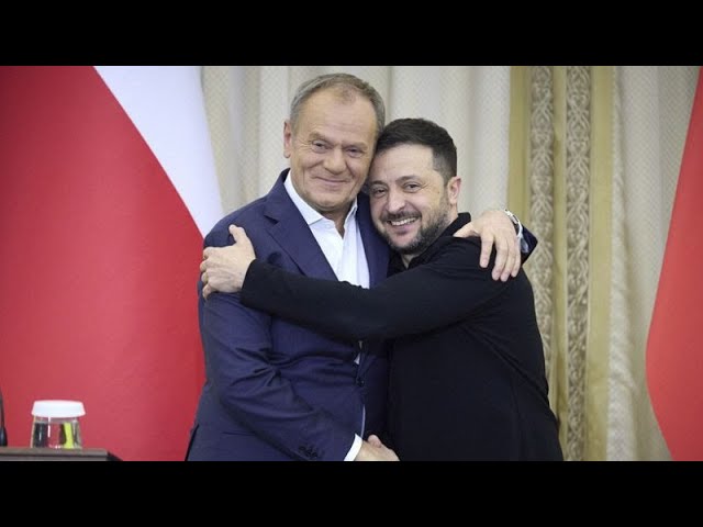 ⁣Poland's Donald Tusk meets Volodymyr Zelenskyy in surprise visit to Lviv