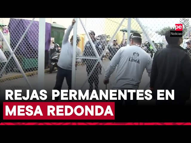 ⁣Municipalidad de Lima continúa con instalación de rejas permanentes en Mesa Redonda