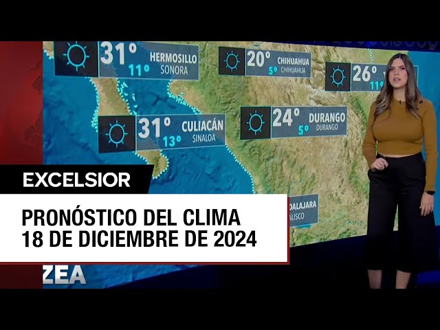 ⁣Clima para hoy 18 de diciembre de 2024