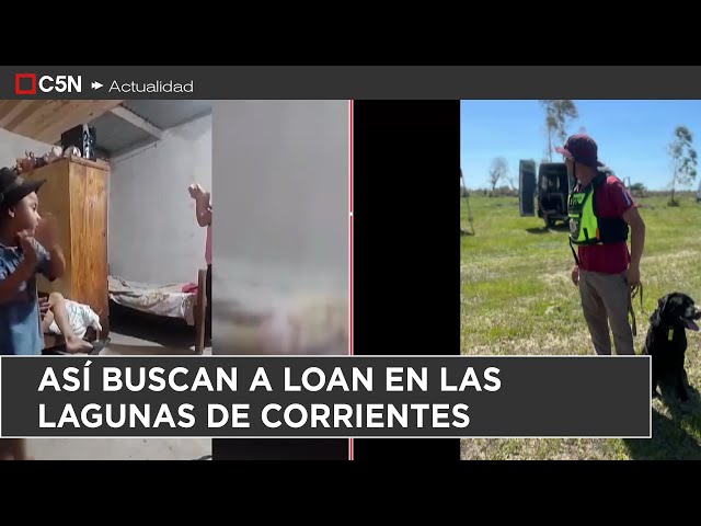 ⁣CASO LOAN: ASÍ BUSCAN AL MENOR EN LAS LAGUNAS DE CORRIENTES