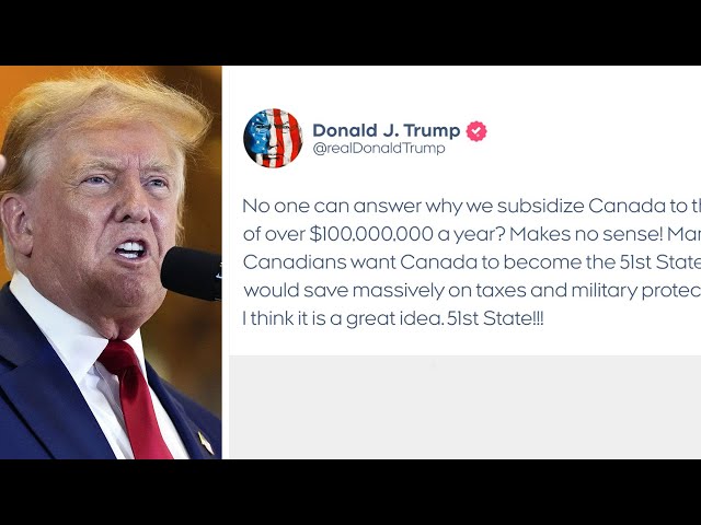 ⁣Donald Trump makes another remark about Canada becoming U.S. state