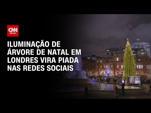 ⁣Iluminação de árvore de Natal em Londres vira piada nas redes sociais | CNN BRASIL