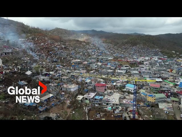 ⁣Cyclone Chido: Drone video shows extent of destruction in Mayotte