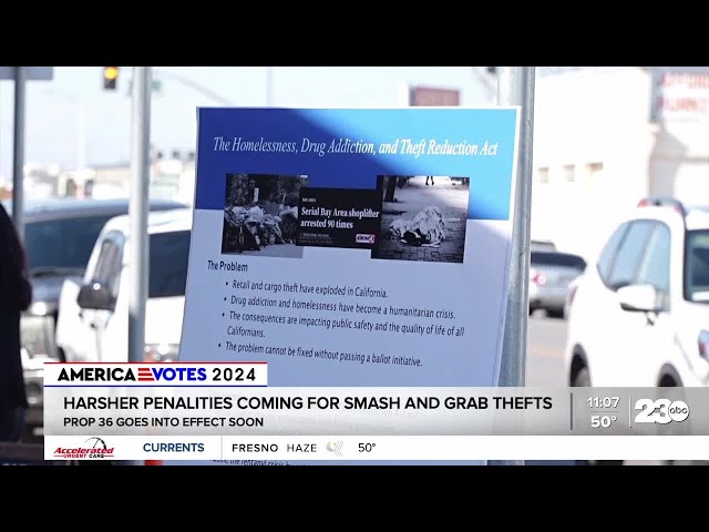 ⁣Proposition 36 looks to crack down on smash and grab thefts in California