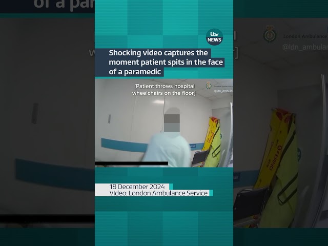 ⁣Shocking video shows patient spitting on London Ambulance staff #itvnews #shorts