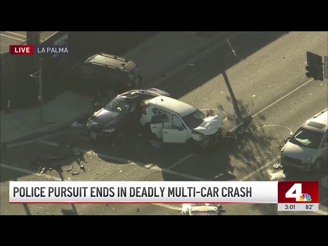 ⁣Pursuit ends in deadly crash in La Palma