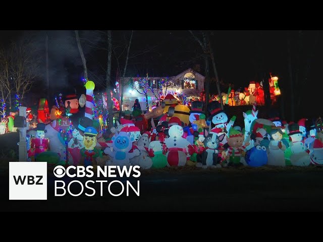 ⁣Worcester holiday display features 235 inflatables