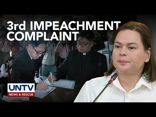 ⁣3rd impeachment complaint vs VP duterte, inihain sa Kamara