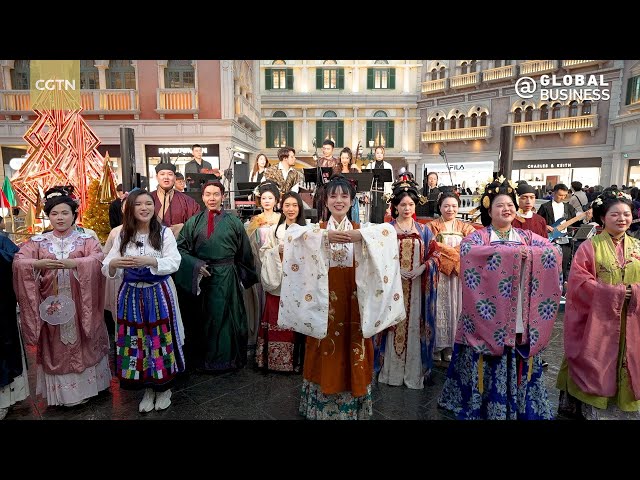 ⁣CGTN holds hanfu flash mob in Macao