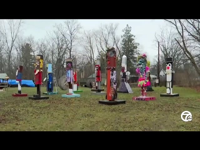 ⁣Artists create 12-foot-tall nutcrackers for Lights Holiday Festival in Detroit